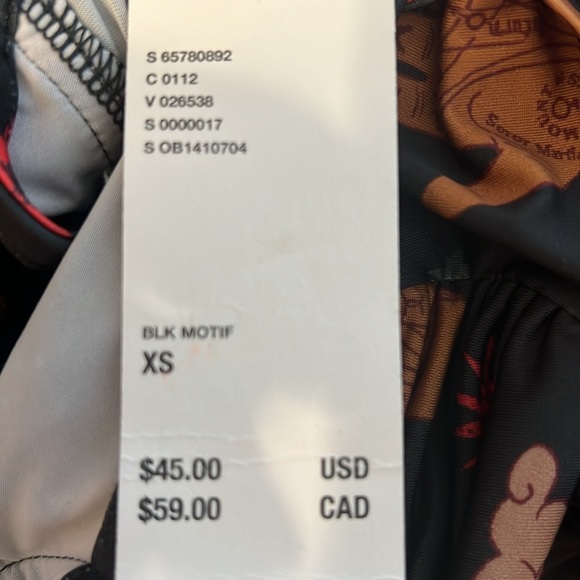 NWT UO Urban Outfitters Iris Plunge Top - Black Motif - Picture 5 of 6